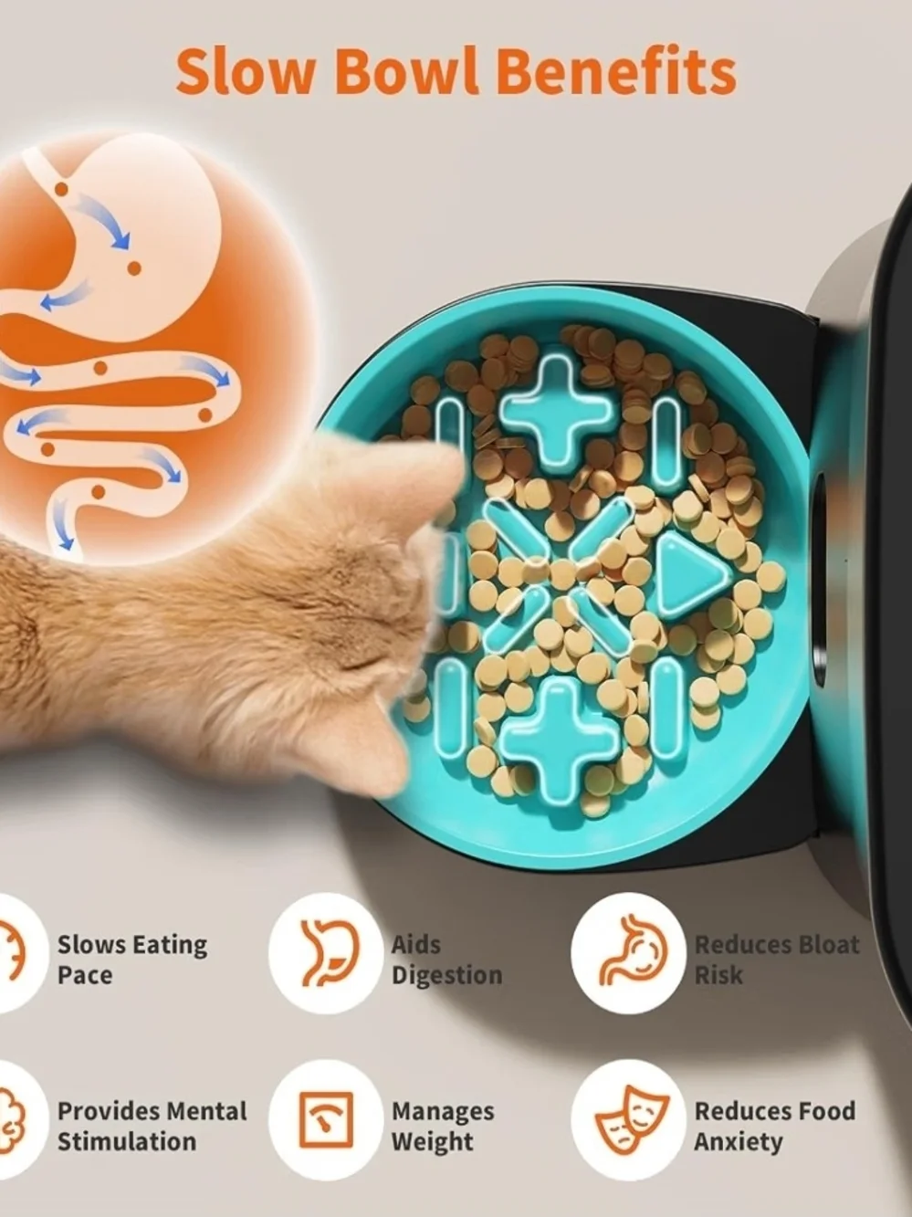 Automatic Pet Feeder in Black and Smoke